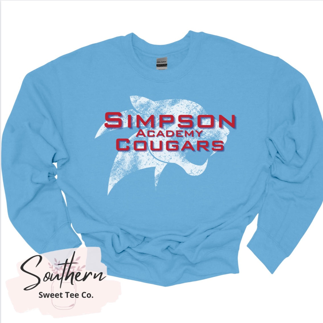 Distressed Simpson Cougars Sweatshirt