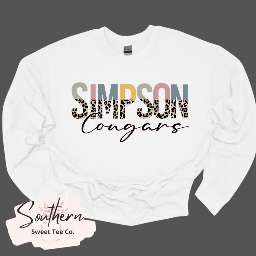 Leopard Neutral Simpson Cougars Sweatshirt