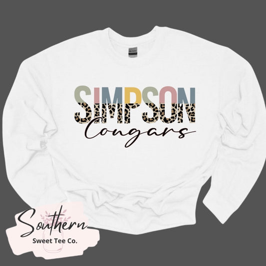 Leopard Neutral Simpson Cougars Sweatshirt